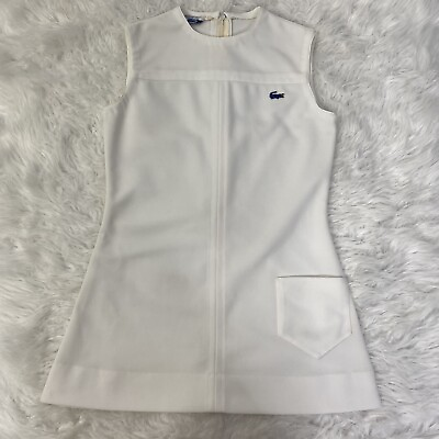 #ad Vintage 60s 70s Chemise Lacoste White Tennis Dress Women#x27;s Sz 8 Small