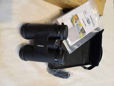 #ad Vorome Roof Priam Binoculars 10x42 Neck Strap Carrying Bag Black NEW OPEN BOX