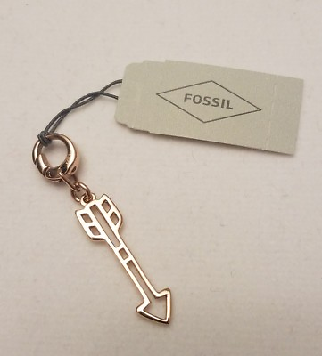 #ad Fossil Brand Arrow Charm Rose Gold Tone JF02457791 New