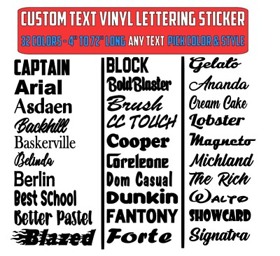 #ad Custom Text Vinyl Lettering Sticker Decal Personalized ANY TEXT ANY NAME 2