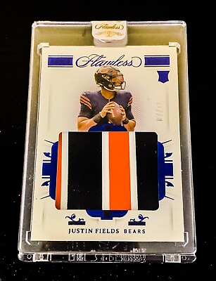 2021 Flawless Justin Fields Sapphire 7 10 Rookie Patch Color Match 💎 Encased