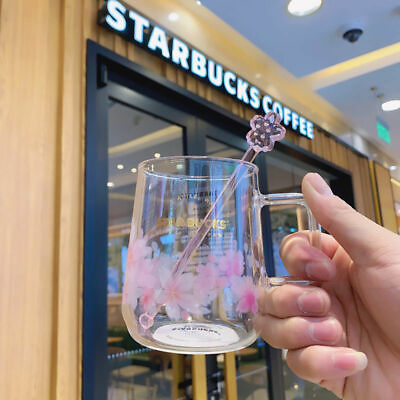 #ad #ad Starbucks Pink Sakura Glass Coffee Mug Cup Set without the Stick