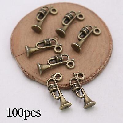 #ad #ad 100 Pieces Zinc Alloy Pendants Trumpet Music Pendants for Keychain Necklace