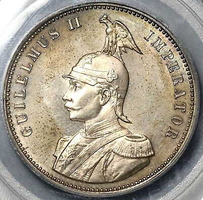 #ad 1890 PCGS MS 62 German East Africa 1 Rupie Mint State Silver Coin 22011803C