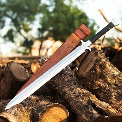 #ad CUSTOM HANDMADE SPRING STEEL 5160 VIKING COMBAT SWORD DOUBLE EDGE SWORD