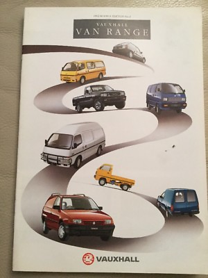 #ad Vauxhall Van Range Brochures January 1992