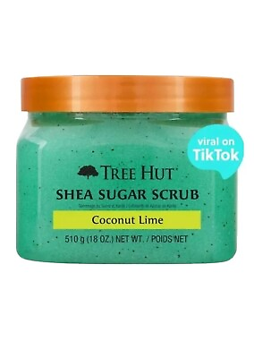 #ad New Tree Hut Coconut Lime Shea Sugar Exfoliating and Hydrating Body Scrub 18 oz