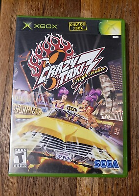 #ad Crazy Taxi 3 High Roller Microsoft Xbox 2002 Game And Case Tested