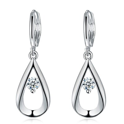 #ad Brand New 925 Silver Plated Zircon Drop Earrings Fashion For Women Jewelry Gift