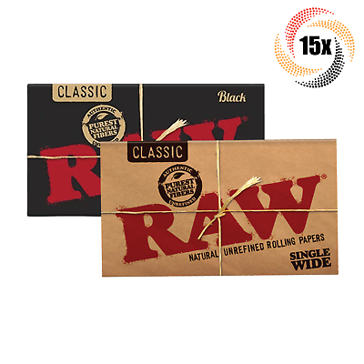 #ad 15x Packs Raw Variety Rolling Papers Single Wide 100 Per Pack Mix amp; Match