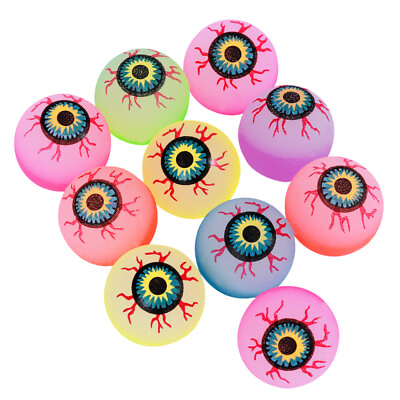 #ad 20pcs Halloween Eye Bouncy Balls Scary Funny Glowing Party Decor QC