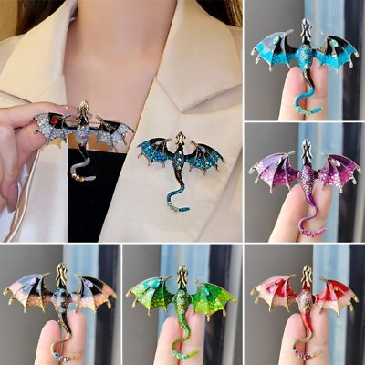 #ad Fashion Crystal Enamel Flying Dragon Brooch Pin Women Costume Jewelry Party Gift