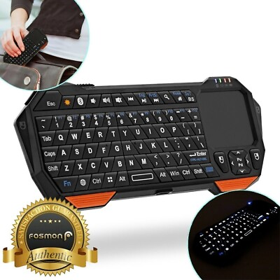 #ad 30ft Range Mini Wireless Bluetooth Keyboard w Touch Pad for Laptop PC Mac