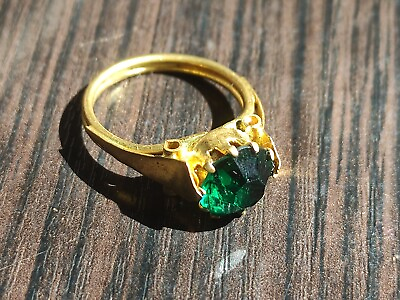 #ad Vintage Gold Plated Ring Antique Soviet Jewelry USSR Ukraine Size 5.5 7