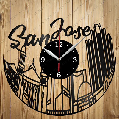#ad Vinyl Clock San Jose Original Vinyl Record Clock Art Home Decor Handmade 4843