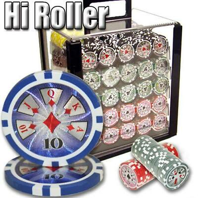 #ad New 1000 High Roller 14g Clay Poker Chips Set with Acrylic Case Pick Chips