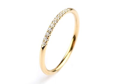 #ad Gold Diamond Ring in Solid Gold 9k14k18k Diamond Thin Band Skinny All Sizes