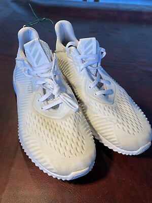 #ad Adidas Shoe Size 10.5 All White AlphaBounce Clean Shoe 1Y3001