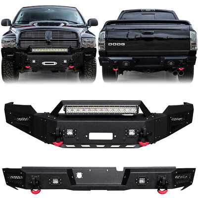 #ad For 2003 2005 Dodge Ram 2500 3500 Front or Rear Bumper with Lightsand D Rings