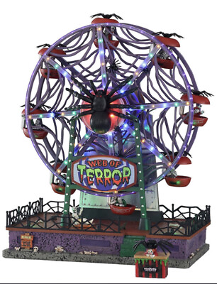 #ad Lemax Web Of Terror Ferris Wheel Spooky Town Animated Holiday Village Circus