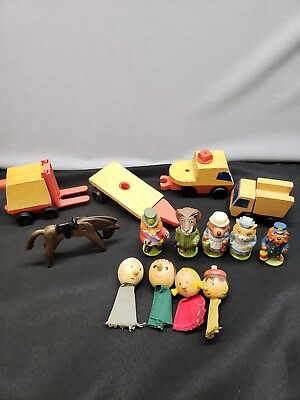 #ad Vintage Toy Lot 60s 70s Mattel Richard Scarry Preschool Toys Lot Of 14