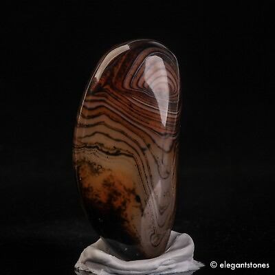 #ad 65g Natural Banded Agate Tumbled Palm Stone Crazy Lace Silk Healing Madagascar