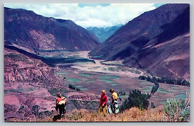 #ad Postcard Peru Valley Of Pisac ADD For American Grace Airways VTG c1960 F16