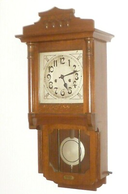 Old Wall Clock Watch Regulator Wood Small Cantilever Wooden 26 3 8in