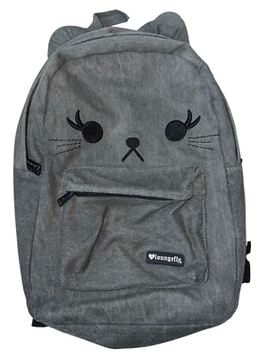 Loungefly Kitty Cat Grey Denim Kitten Backpack School Bag