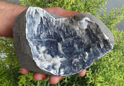 #ad Chalcedony On Stilbite Geode Minerals Specimen India N=9