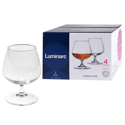 4 pc Luminarc Signature Cognac Glasses. Large Brandy Snifters Belarus 14 fl oz