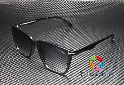 #ad TOM FORD Garrett FT0862 01B Shiny Black Grad Smoke Plastic 54 m Men#x27;s Sunglasses