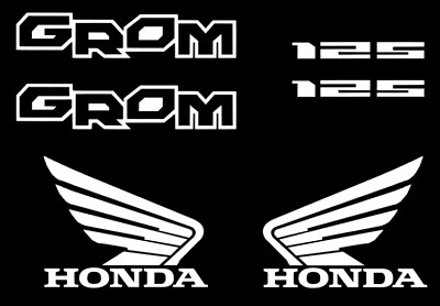 #ad GROM Decal Kit WHITE Sticker Motorcycle 125 graphics decals stickers