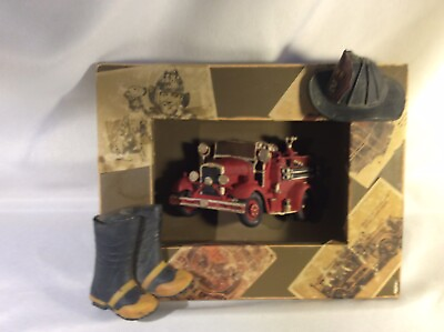Vintage Fire Truck Shadow Box