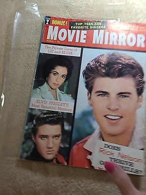 #ad Vtg. Magazine 1959 Movie Mirror Rick Nelson Evis And Liz