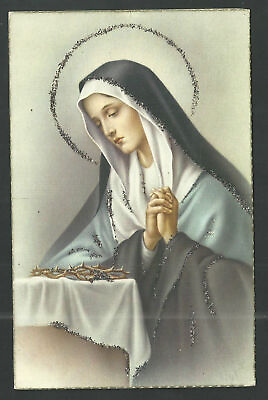 #ad #ad Holy card postale antique of Virgin Dolorosa estampa image pieuse santino