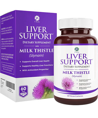 #ad 1 Body Liver Support Supplement Liver Cleanse amp; Repair Milk Thistle 60 Capsules