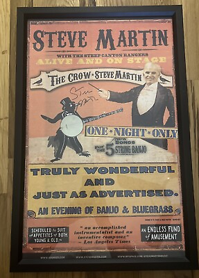 #ad STEVE MARTIN. TOUR POSTER Steep Canyon Rangers photo Custom Framed