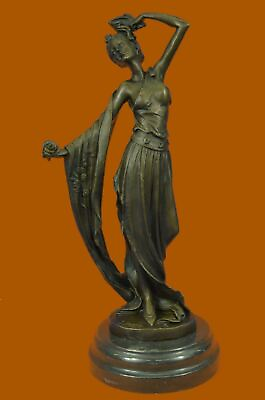 Bronze Sculpture of a Turkish Girl Picking Flowers Superb Quality Signed Sale