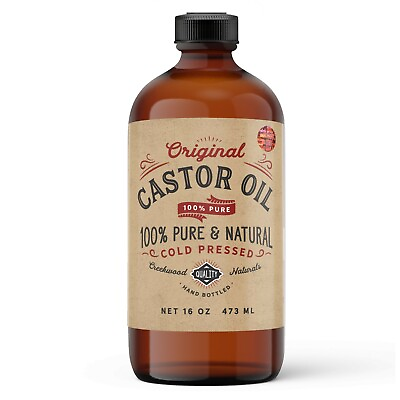 #ad Castor Oil 100% Pure Cold Pressed in Glass Bottle Hair Skin