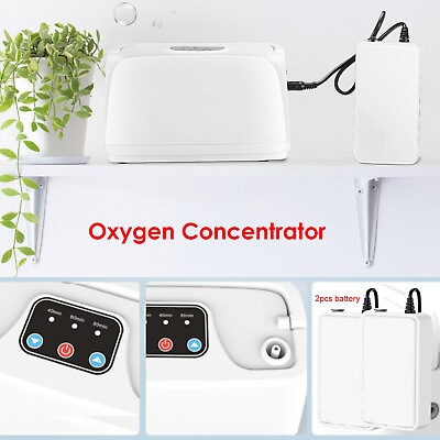 Portable Home Car Oxygen Machine Generator Air Purity Concentrate2x Batteries