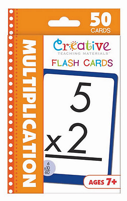 NEW 50 Multiplication Flash Cards 2nd 3rd 4th Grade Teaching Materials Ages 7