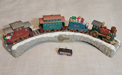 #ad Vintage Hallmark Keepsake Ornaments 5 Pc Set Claus amp; Co 1991 Railroad Train Box