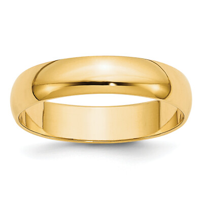 #ad 10k Gold 5mm Lightweight Half Round Wedding Band Size 9.5 1HRL050