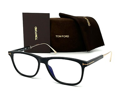 #ad Tom Ford FT5589 B 001 Black Blue Block 55mm Eyeglasses TF5589 B