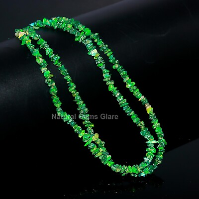 #ad Ethiopian Green Opal Uncut Chips Gemstone Beads13 Inch Welo Opal Rough Beads