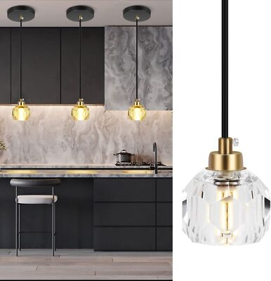 #ad Small Crystal Kitchen Pendant Light FixtureModern Chandelier Mini Pend 1 Pack