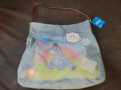 Eeyore Disney FAB Starpoint Denim Shoulder School Book Rainbow Tote Bag 13quot;×13quot;