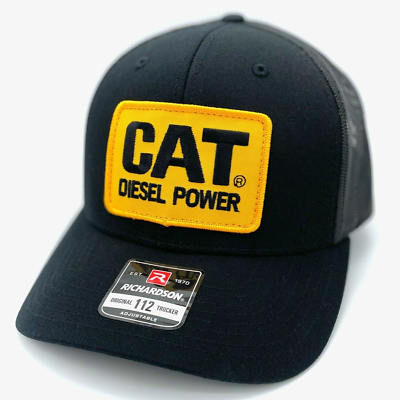 Caterpillar CAT Vintage Patch Hat Diesel Power Richardson 112 Black