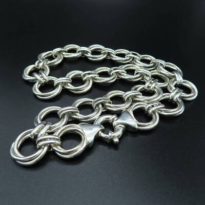 #ad Tiffany amp; Co. Vintage Big Triple Link Silver Necklace SV925 Fashion Accessories